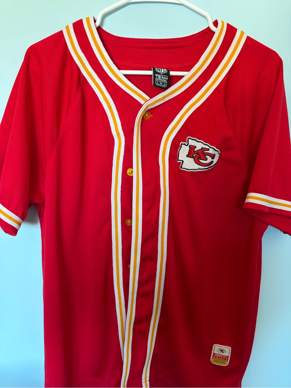 NFL Kansas City Chiefs Red & Yellow Button-Front Jersey